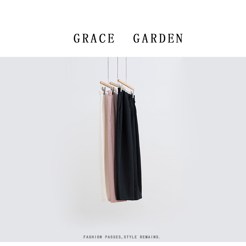 GRACE GARDEN【折纸花苞裤！】花苞腰头松紧腰休闲裤XXK5B2216