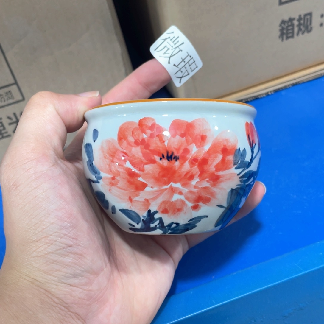釉下手绘茶具微瑕