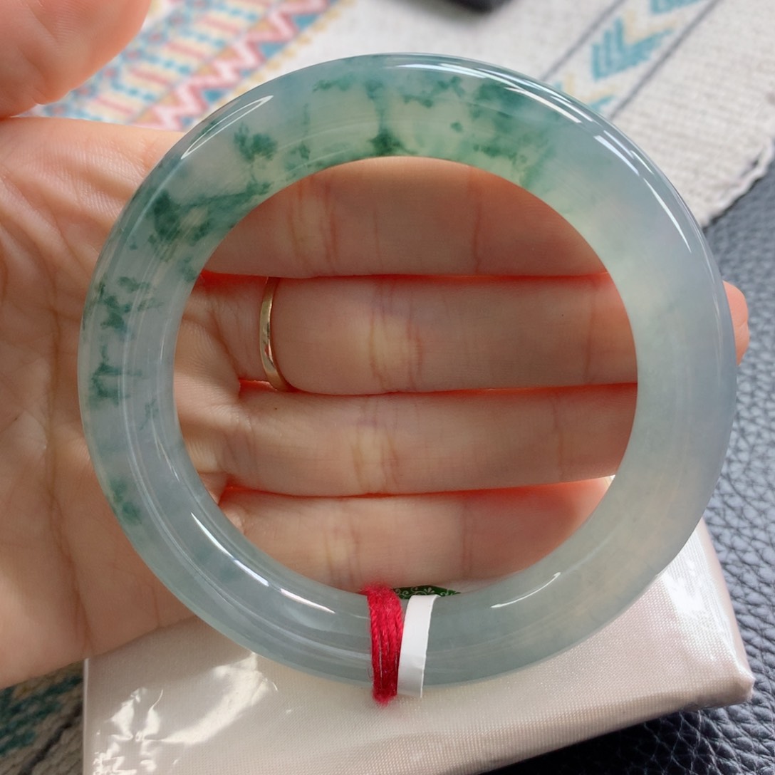 未镶嵌手镯翡翠缅甸天然翡翠A货55圆