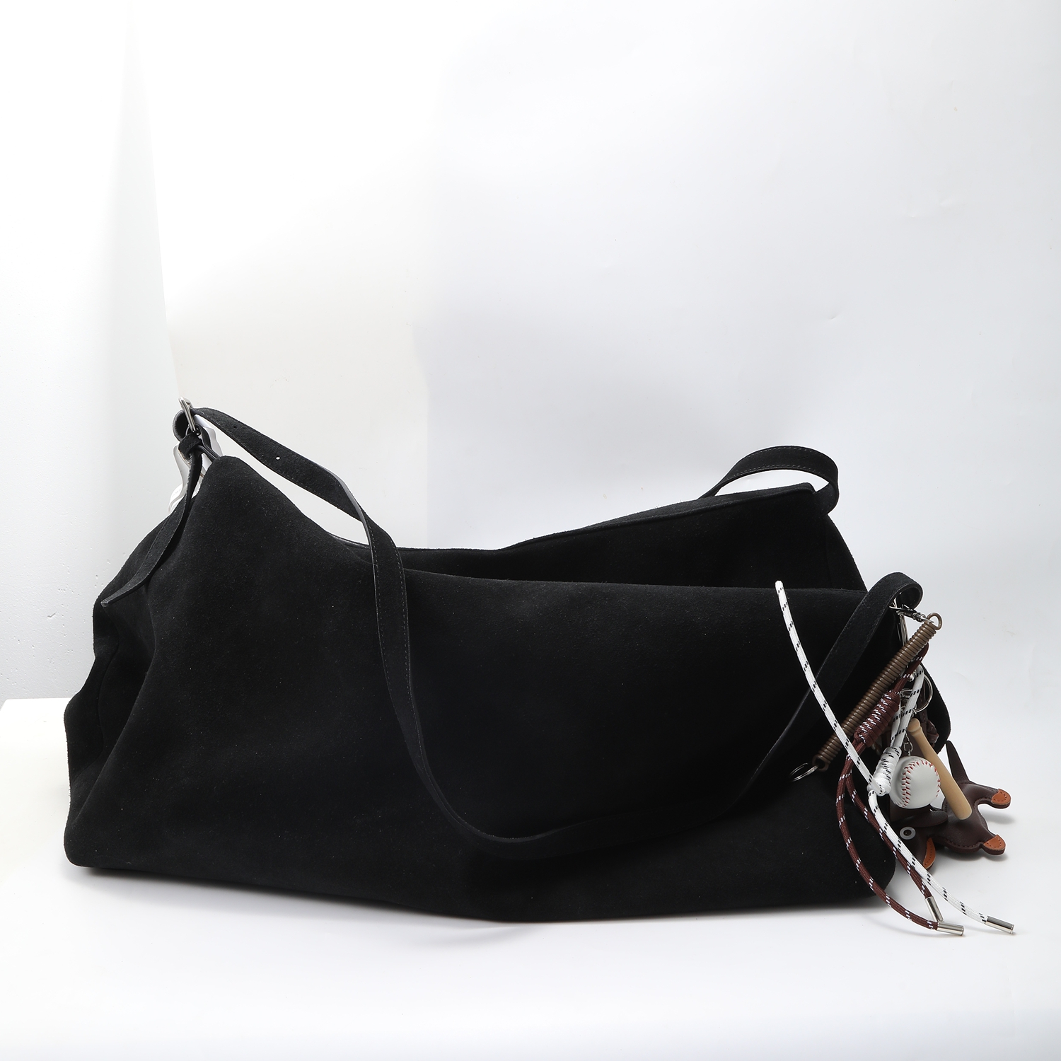 单根可折叠托特包通勤风斜挎包休闲时尚纯色饺子包