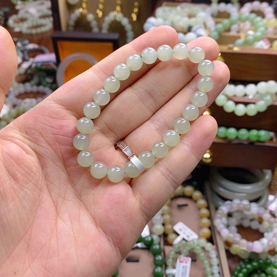 和田玉未镶嵌手串晴水8