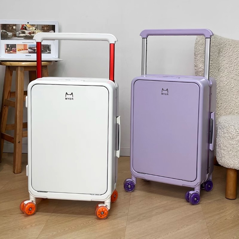 MYER新款前开盖行李箱20寸高品质登机箱男女20寸果冻轮静音拉杆箱