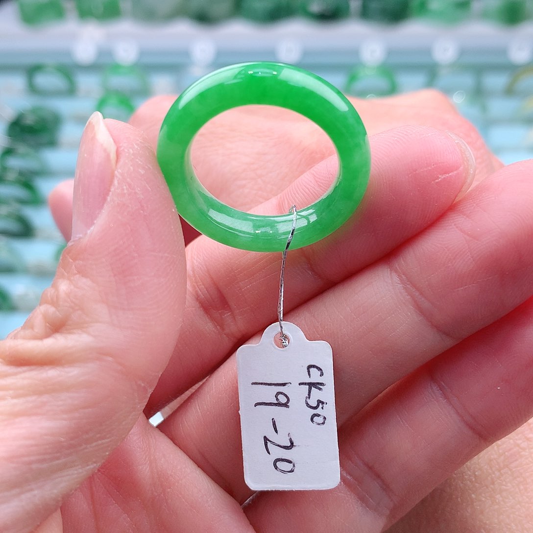 翡翠戒指未镶嵌茶****」A货缅甸翡翠