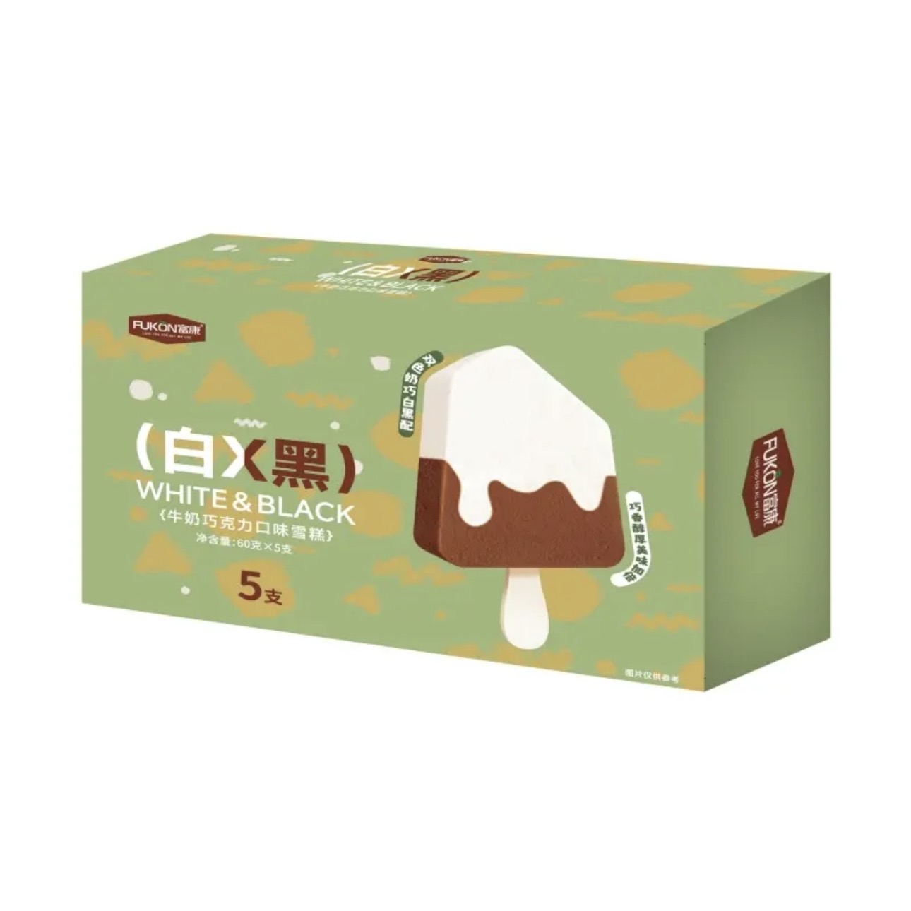 富康白X黑牛奶巧克力口味雪糕 300g/盒