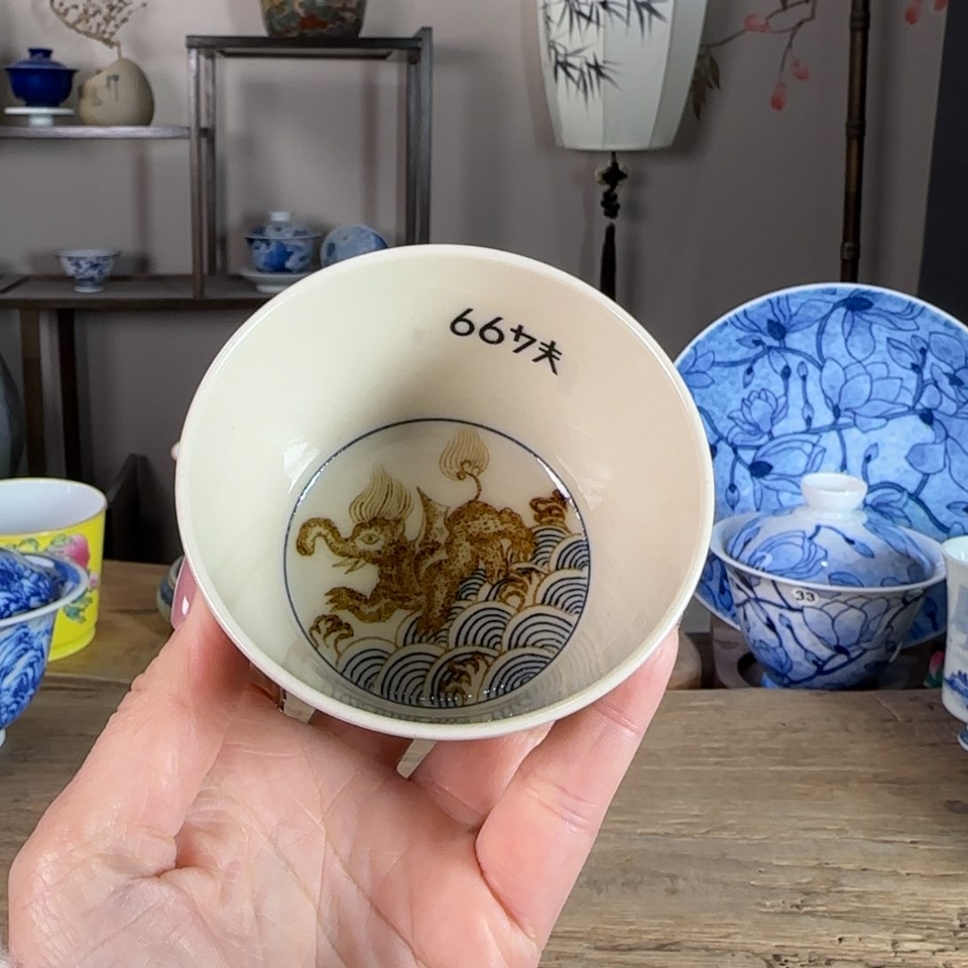 杯景德镇陶瓷柴烧多人