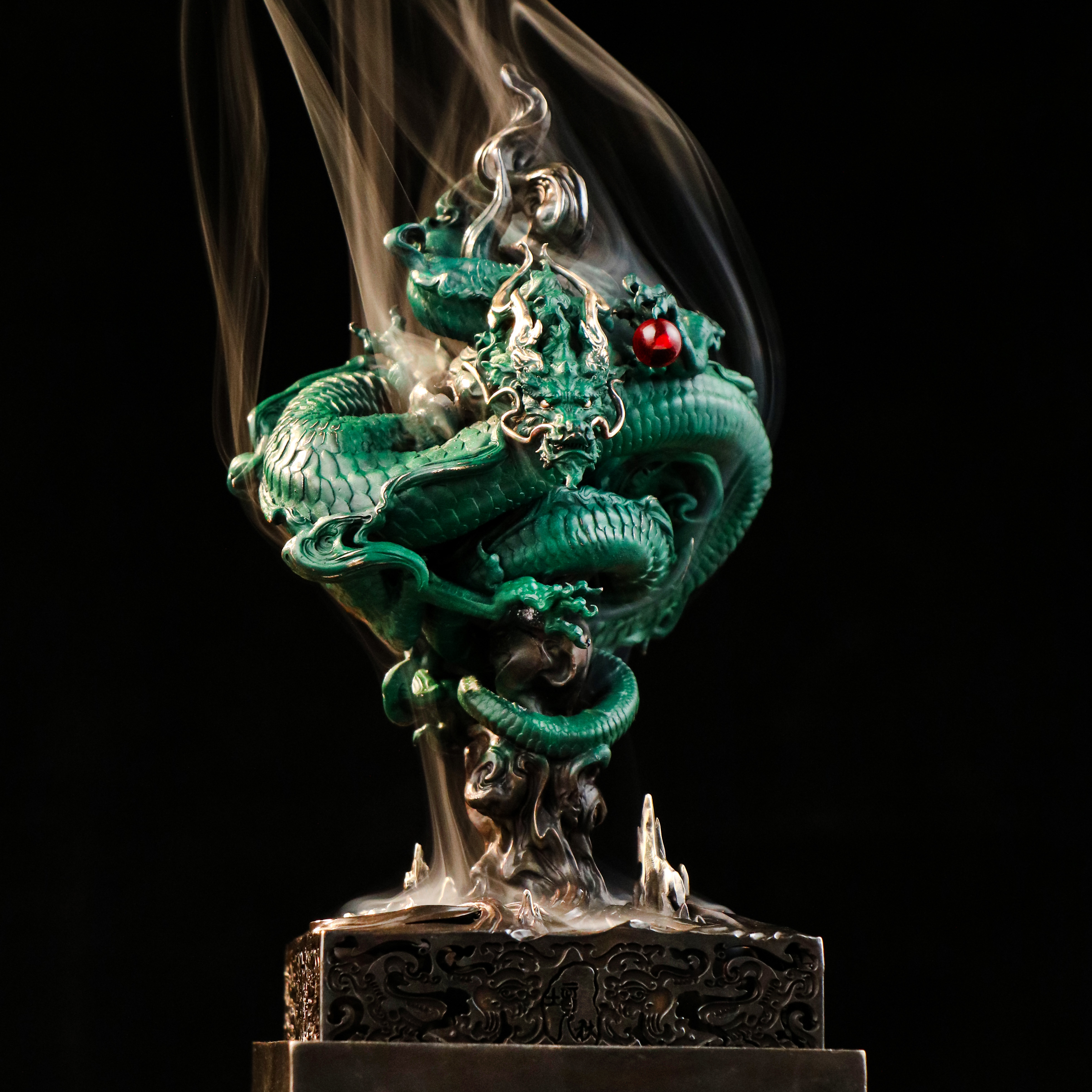 境秋•雲起龙王铜香炉