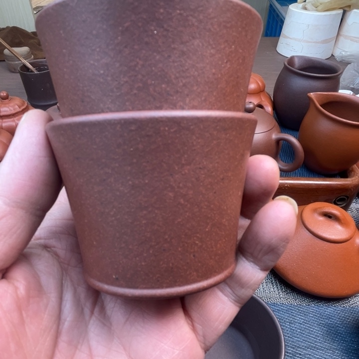 紫泥茶壶原矿老紫泥杯子