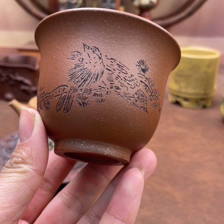 紫砂茶杯原矿紫砂主人杯