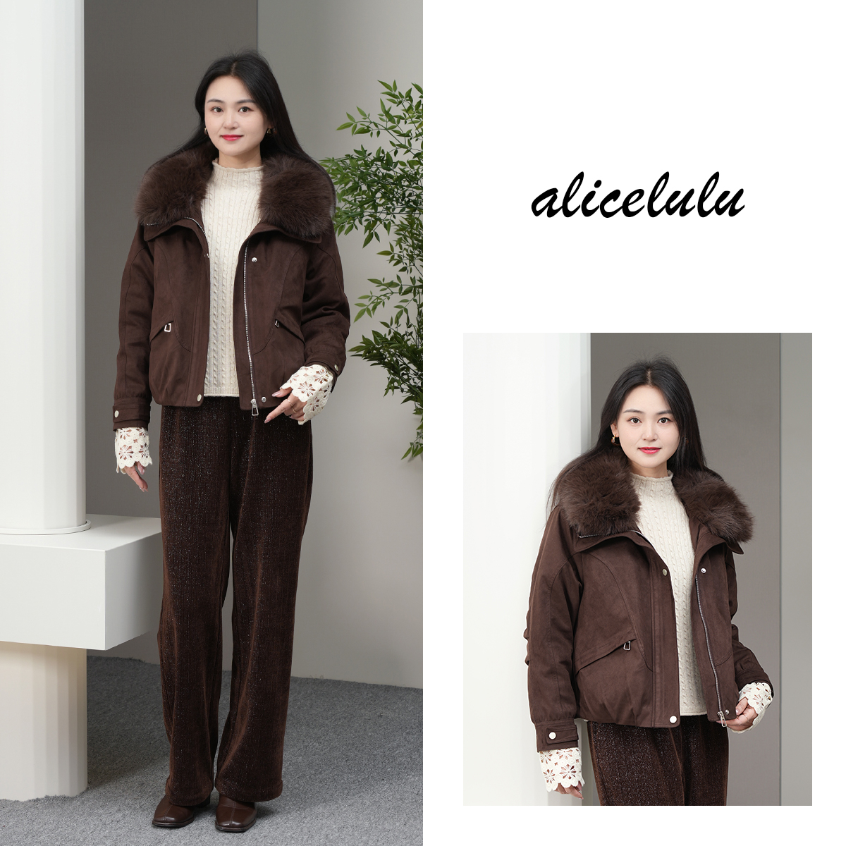 alicelulu 咖啡小调.洋气外套 优雅挺括时髦百搭 S2145905Ur