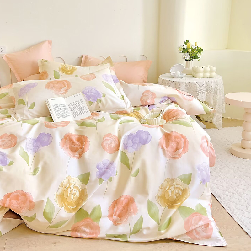 新疆棉全棉四件套 100%纯棉印花4件套宿舍单人床单被套三件套亲肤