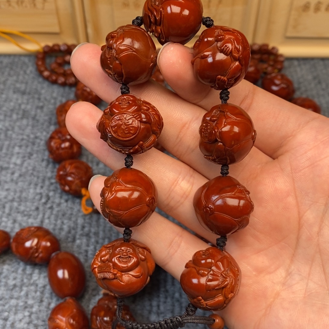 停***风吊坠橄榄核荷叶弥勒