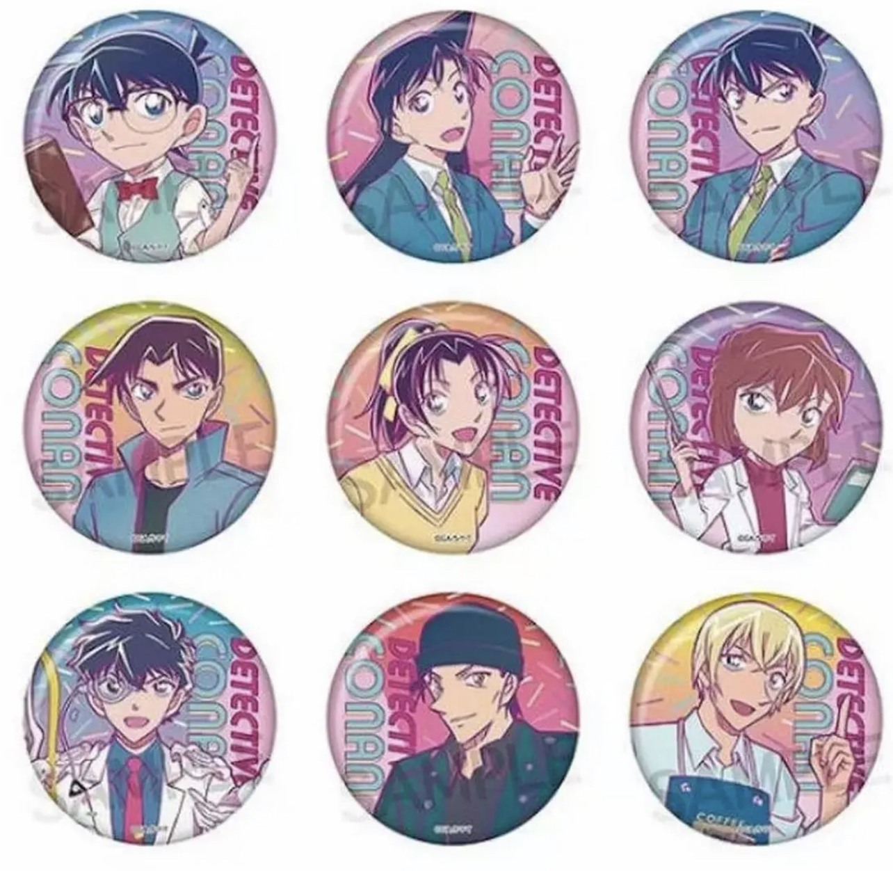 名侦探柯南 全彩背景吧唧 盒混都市流行色彩吧唧盲盒产品动漫收藏