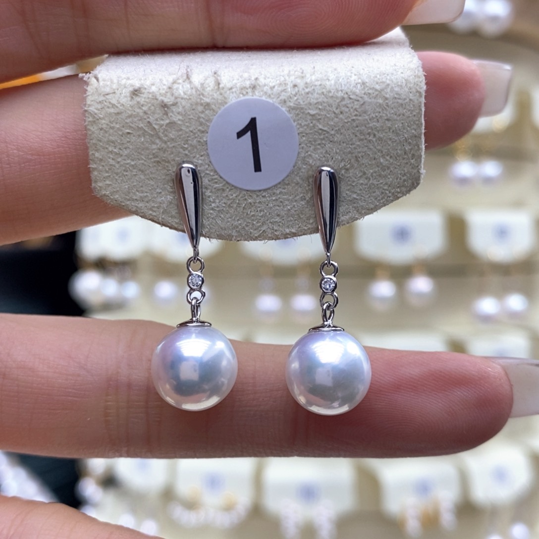 淡水珍珠耳饰银S925镶嵌