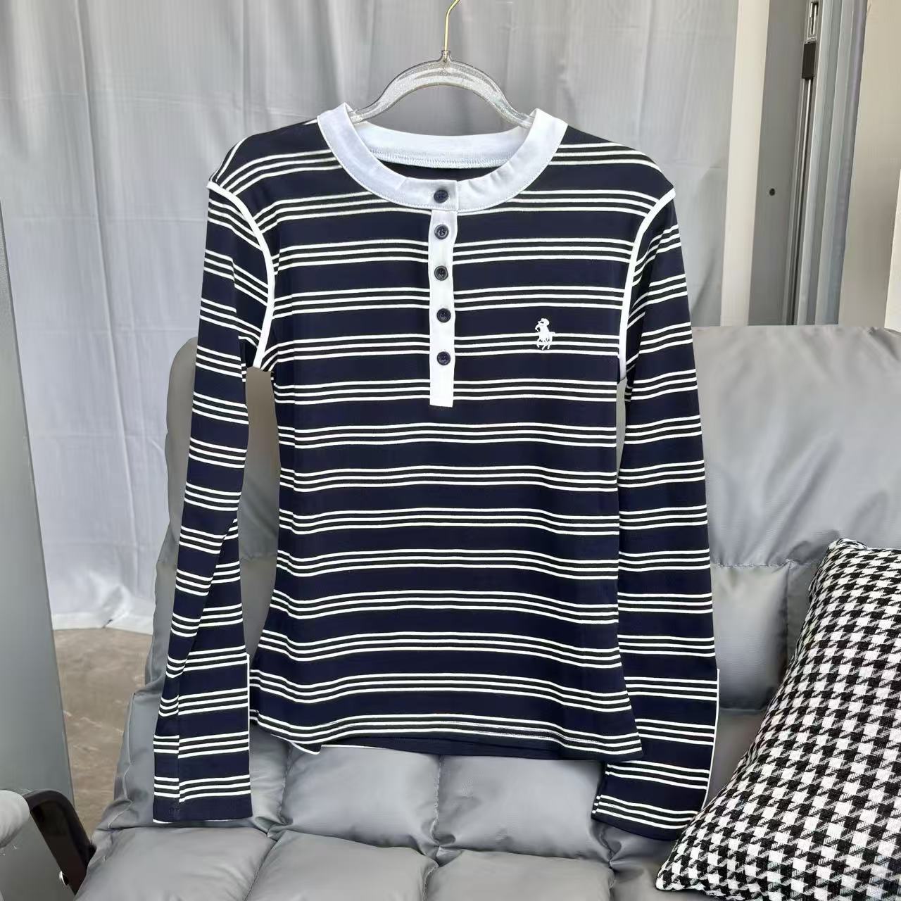 姨姨【柏林暮雪】25年新款小众设计师秋冬T恤休闲百搭长袖