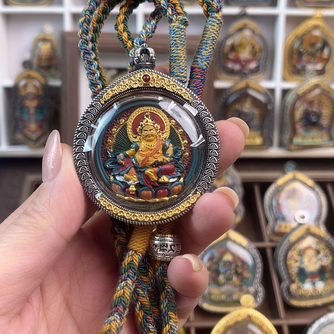 泥塑仰**空做旧款黄黑老爷双面