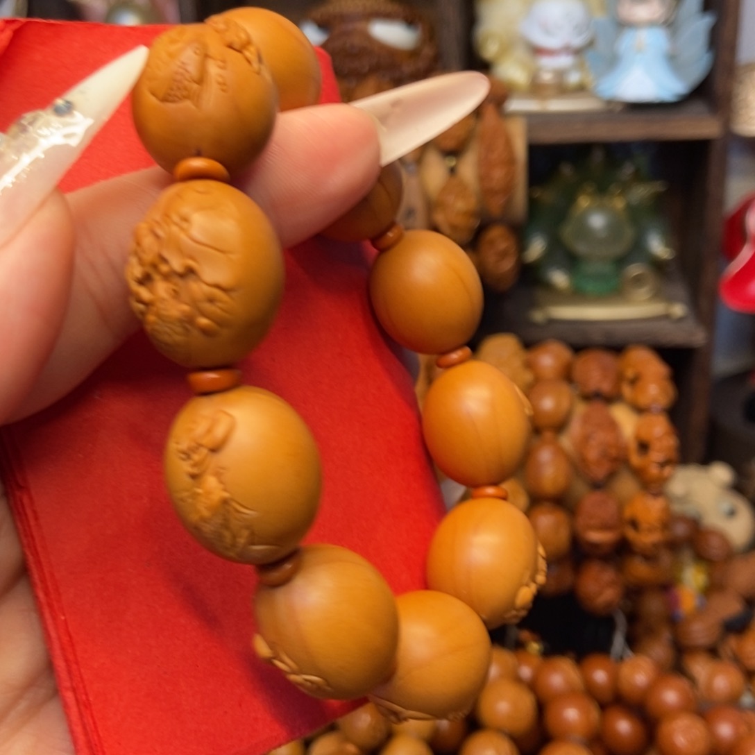 我***米橄榄核手串/手链荷叶鱼