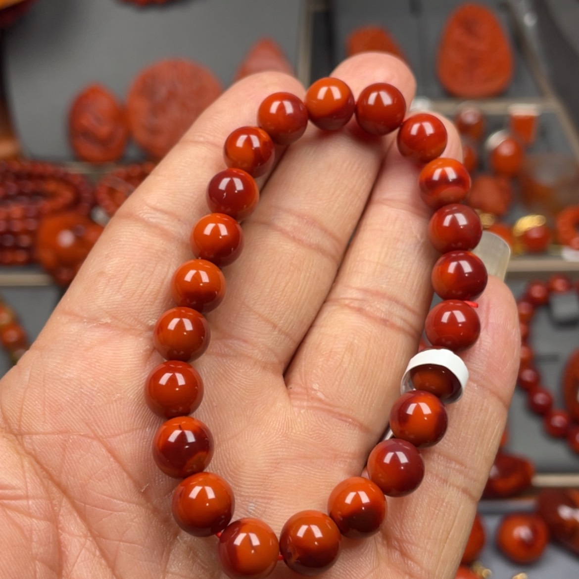 【闪购商品】南红玛瑙珠宝奇石未镶嵌单圈8