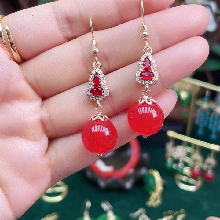 玛瑙/玉髓耳钉合金