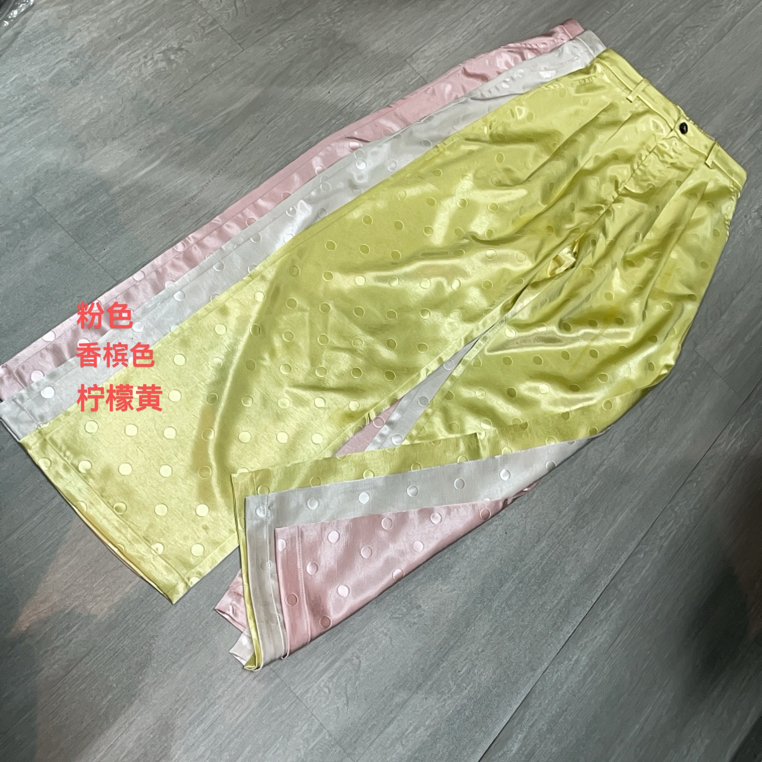 新中式百搭夏季小圆波点直筒阔腿裤-果梓a99643