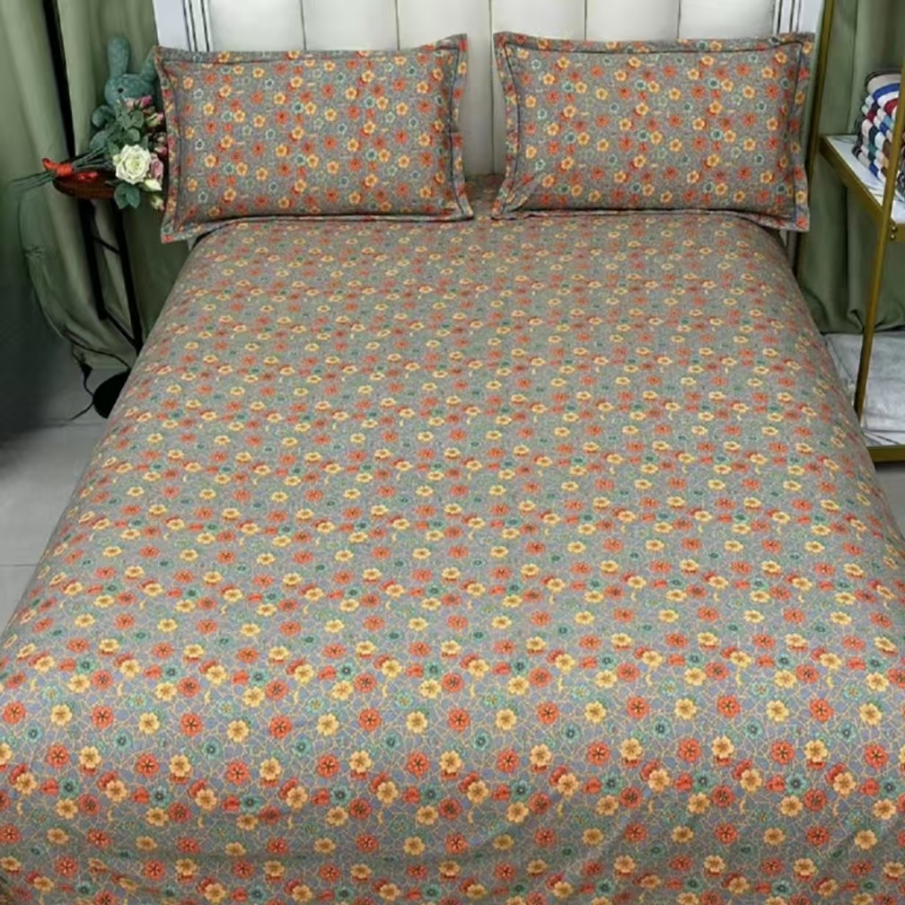 精品高端轻奢床单--一路生花（灰）