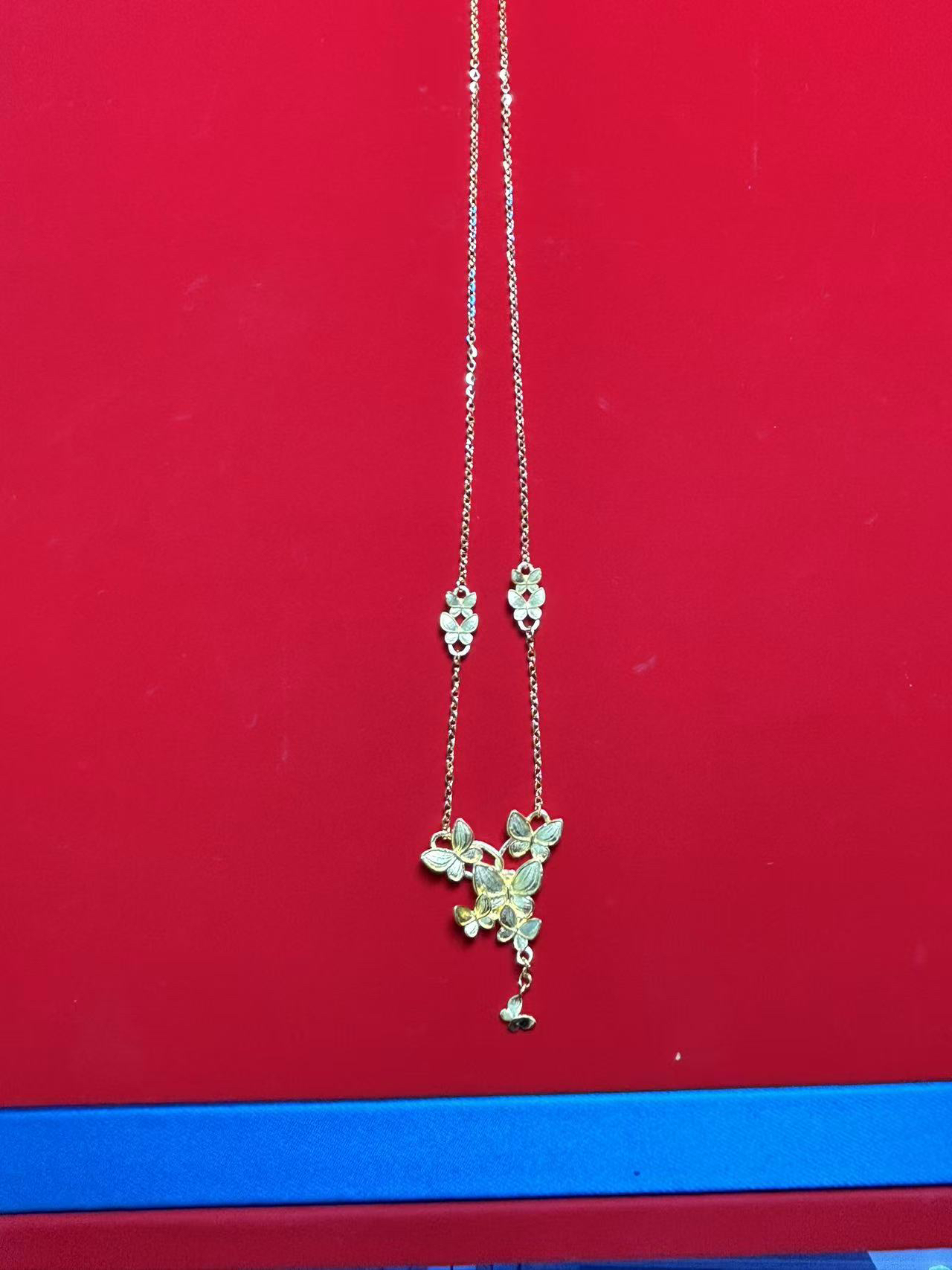 合金项链 999金银大蝴蝶套链