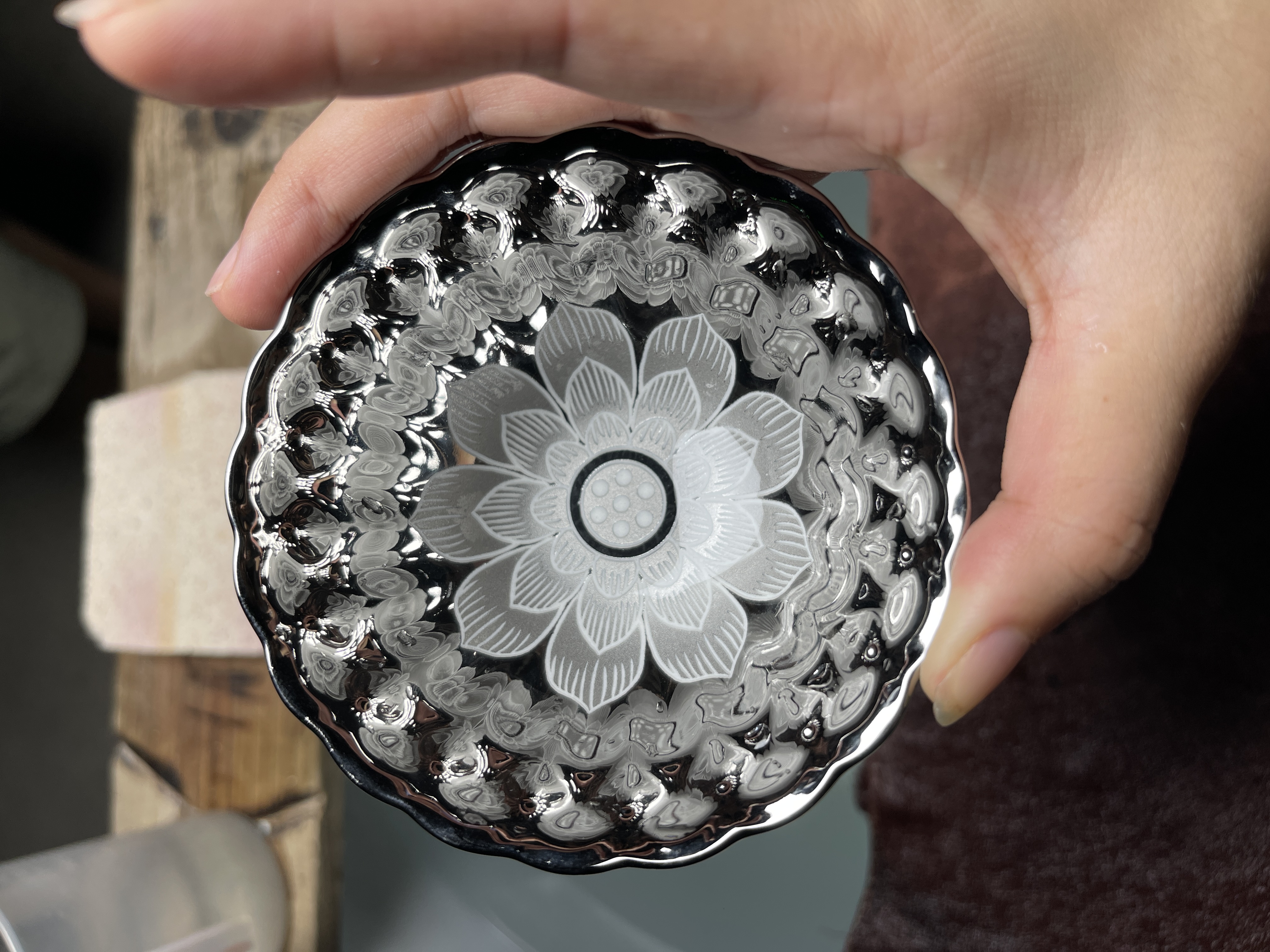 冰清玉洁银莲白莲主人杯茶器茶具