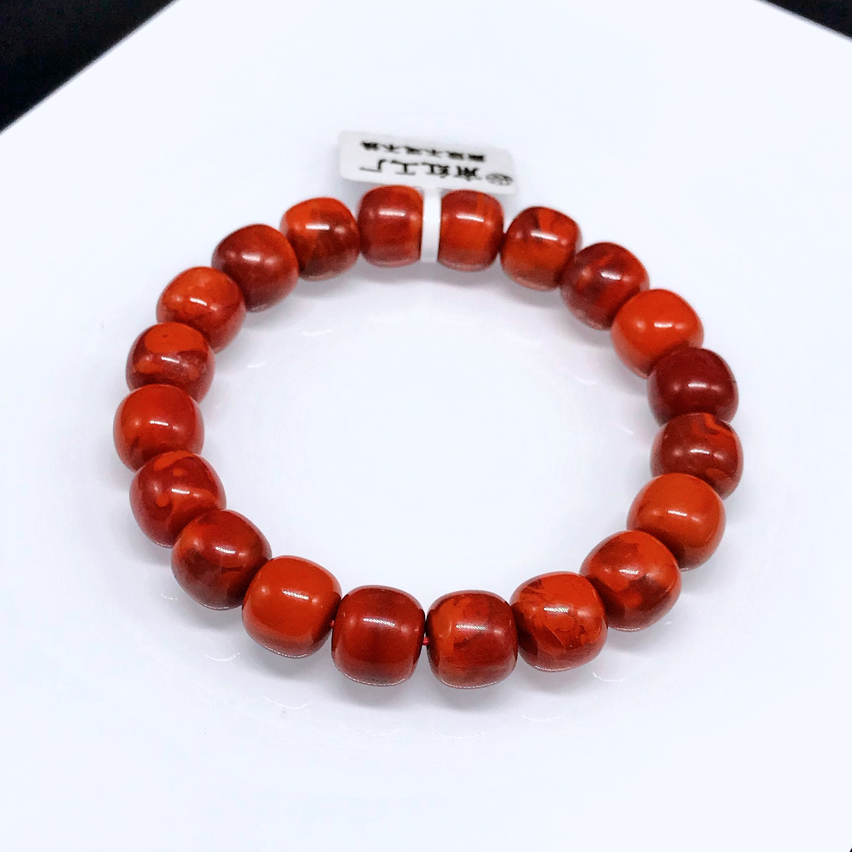 【小雪】南红四川瓦西高货牛血火焰纹老型手串11mm