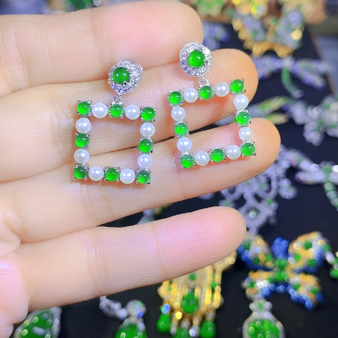 吊坠(不含链)银S925镶嵌翡翠