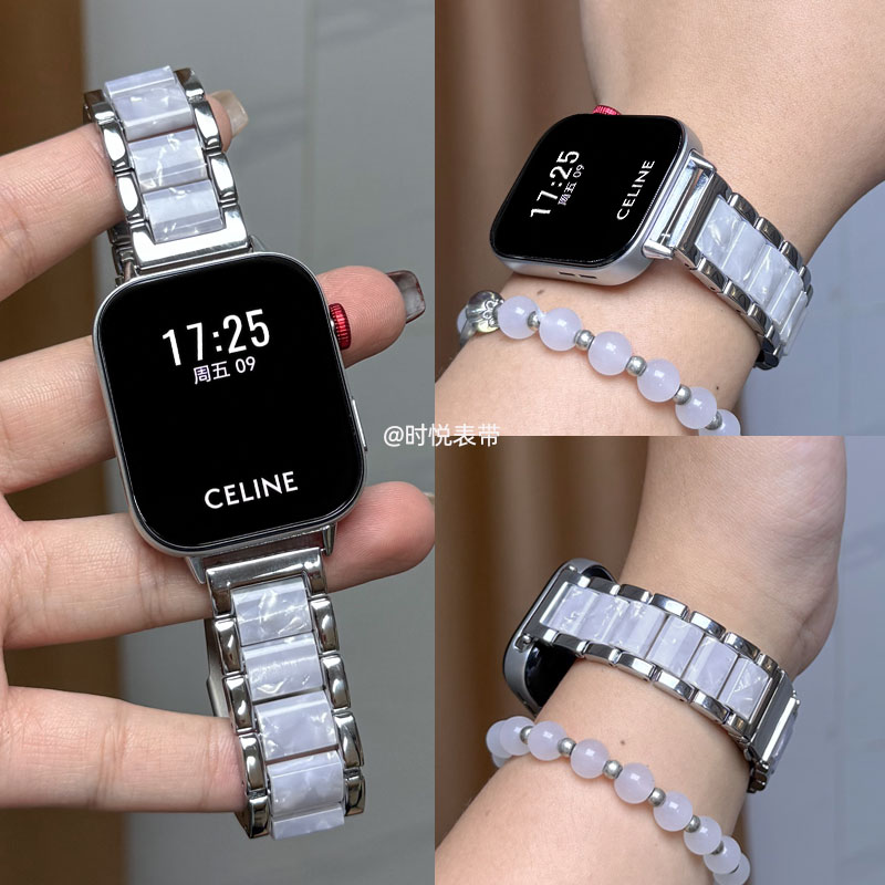 欣成适用华为FIT4/FIT3表带女FIT2小香风金属树脂表带FIT4Pro表带