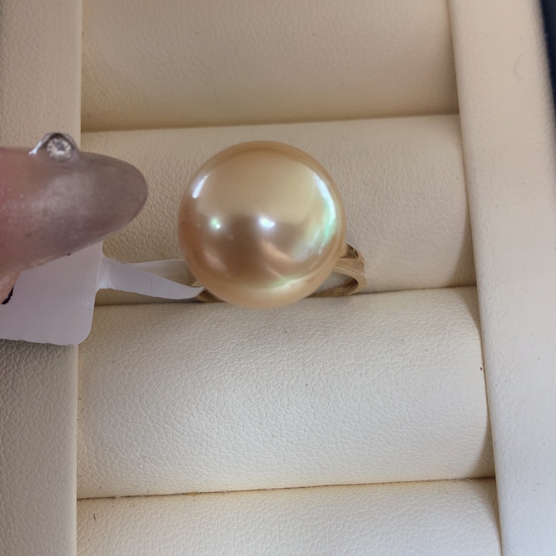 海水珍珠戒指18K金镶嵌