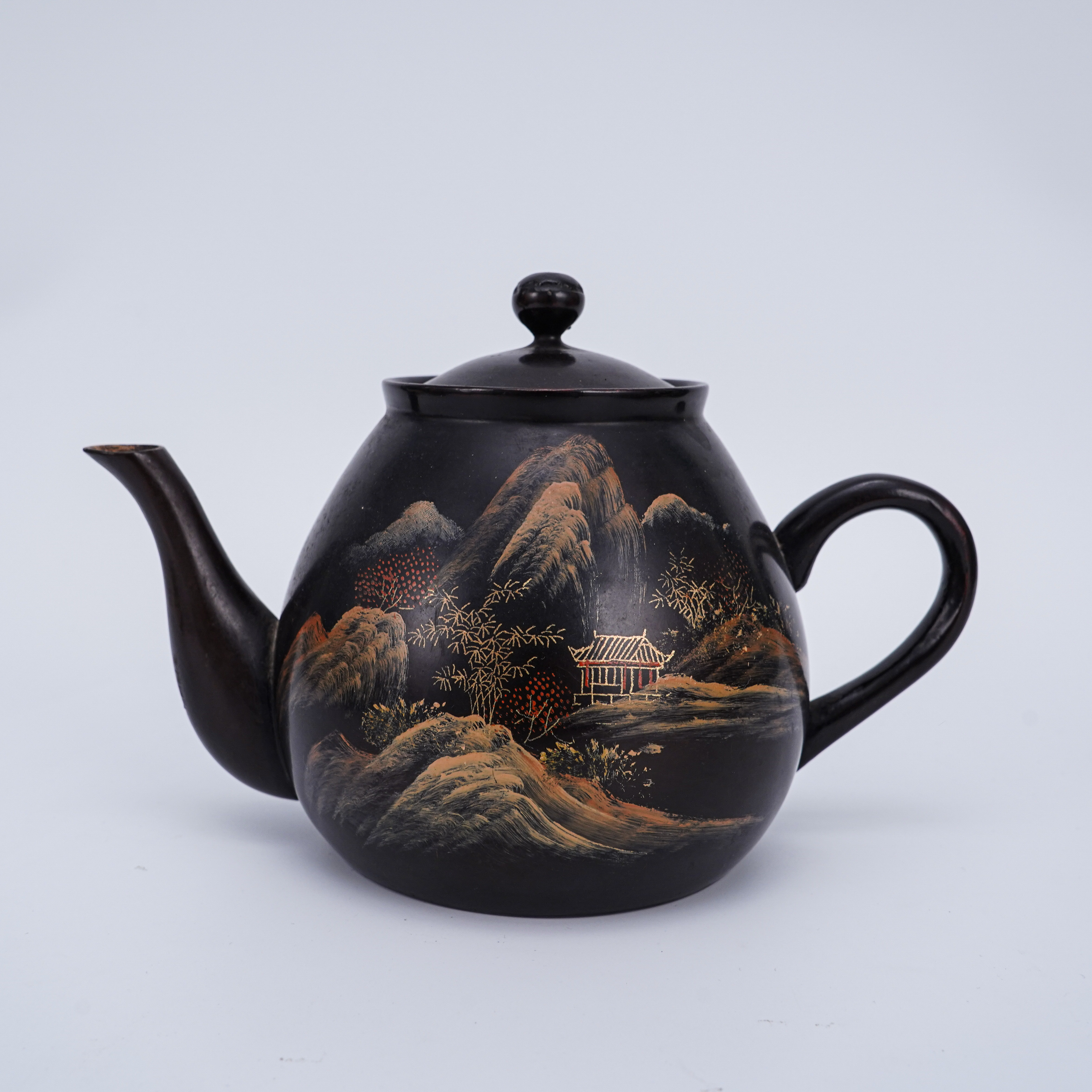 (AC7)LS338 创汇 麻布胎漆器壶