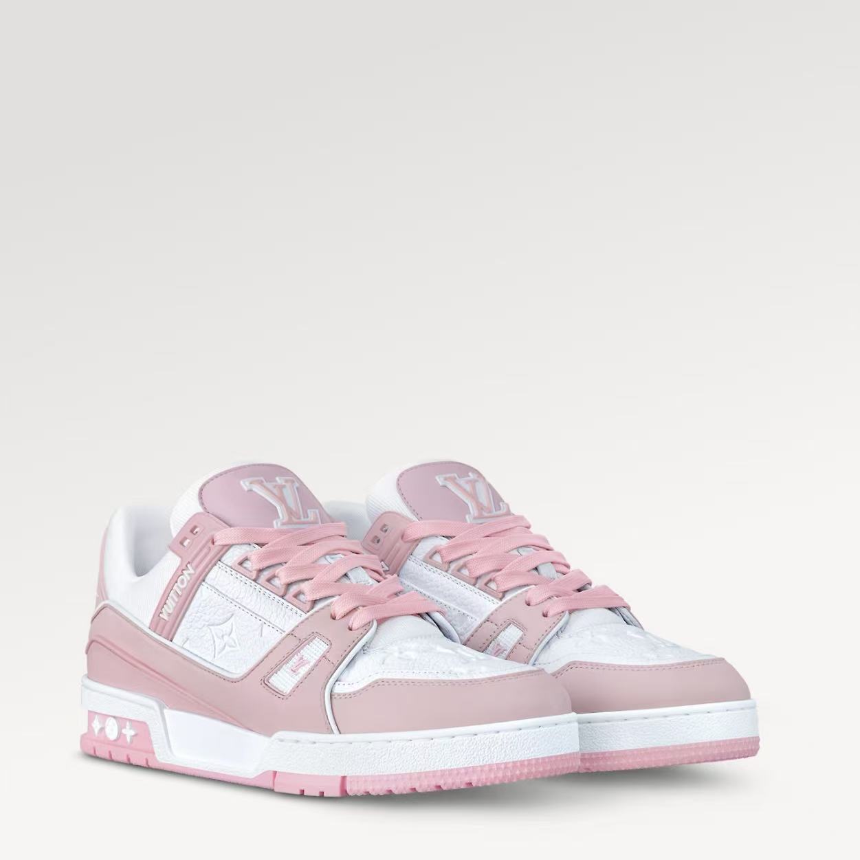 未使用 LouisVuitton/路易威登 Trainer白粉樱花粉板鞋 男女同款