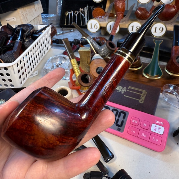 老烟斗德国画画石楠木烟斗（瑕疵放漏）