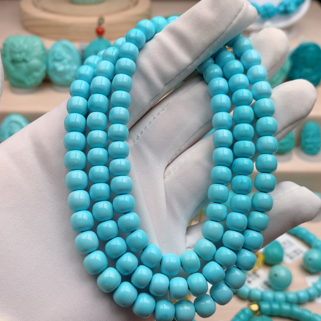 绿松石珠宝奇石未镶嵌6.7mm