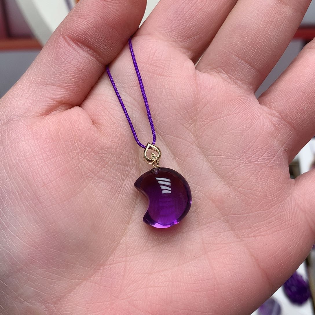 紫晶吊坠(赠链)18K金镶嵌