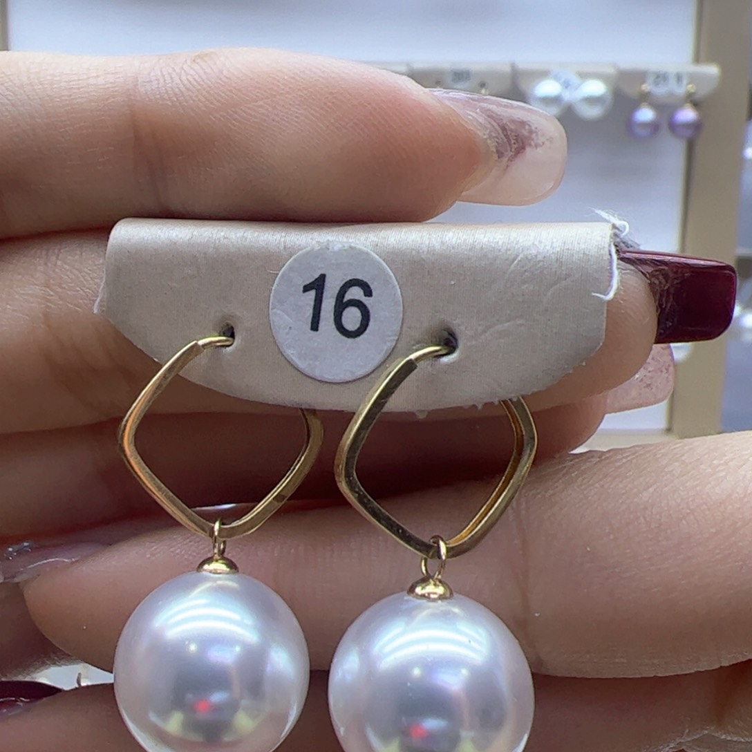 淡水珍珠耳饰18K金镶嵌