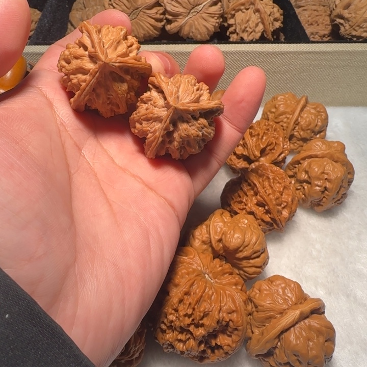 文玩核桃把件盘山三棱