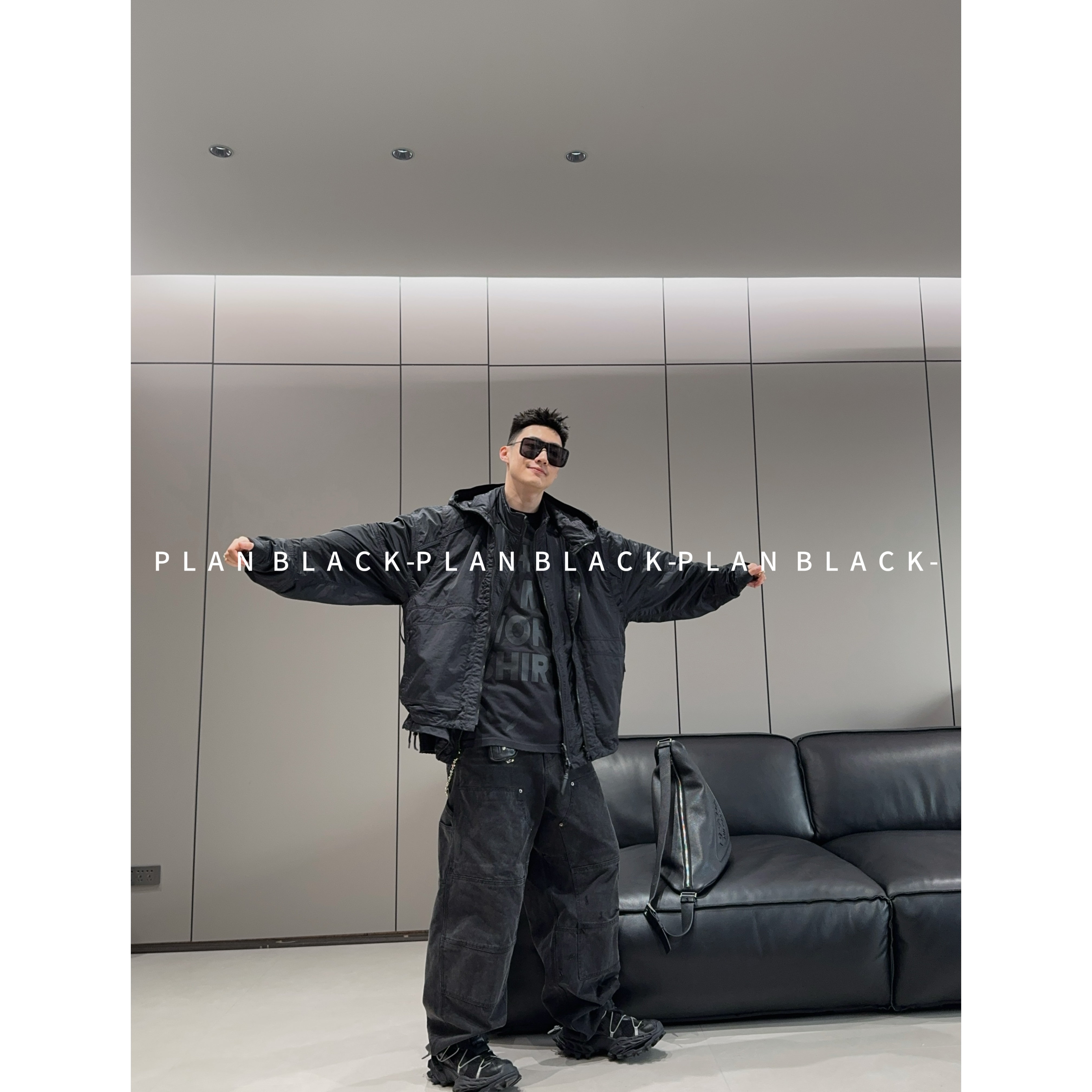 RICH陈发财【黑标系列】ALL BALCK两件套解锁多种穿搭夹克！丨6744