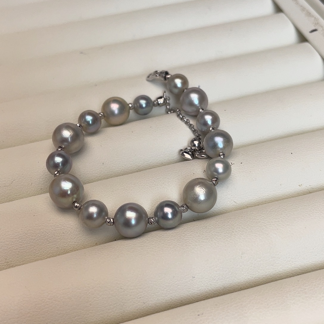 银S925镶嵌手绳海水珍珠