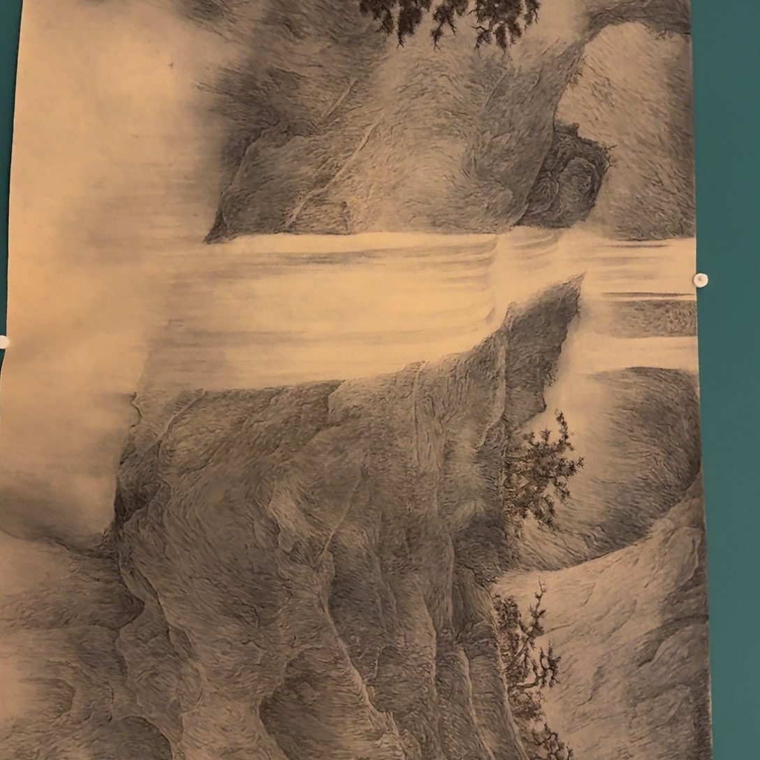 国画丁老师画作画作