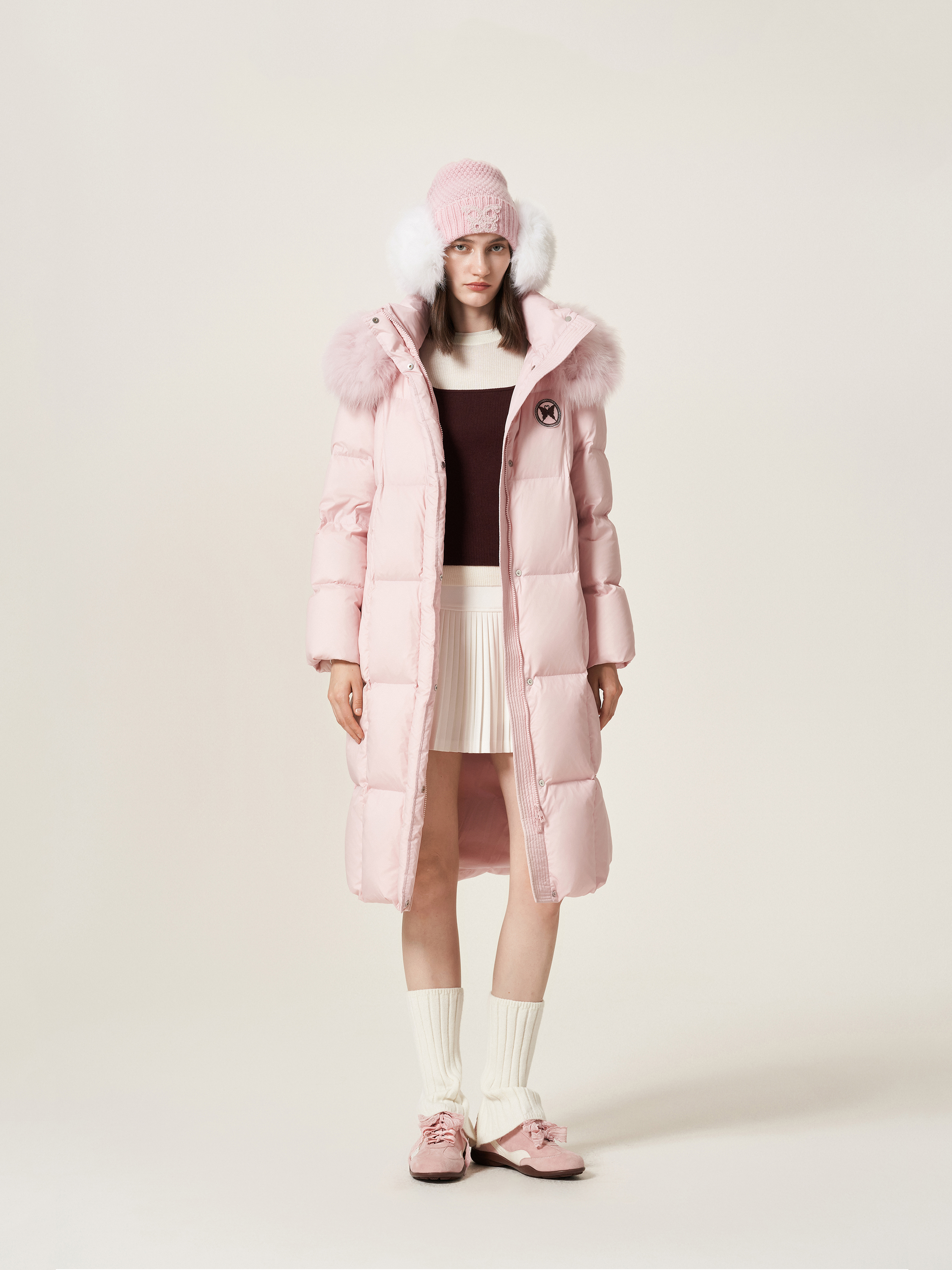 COCOON雾粉甜美时尚长款羽绒服25411AC154361043