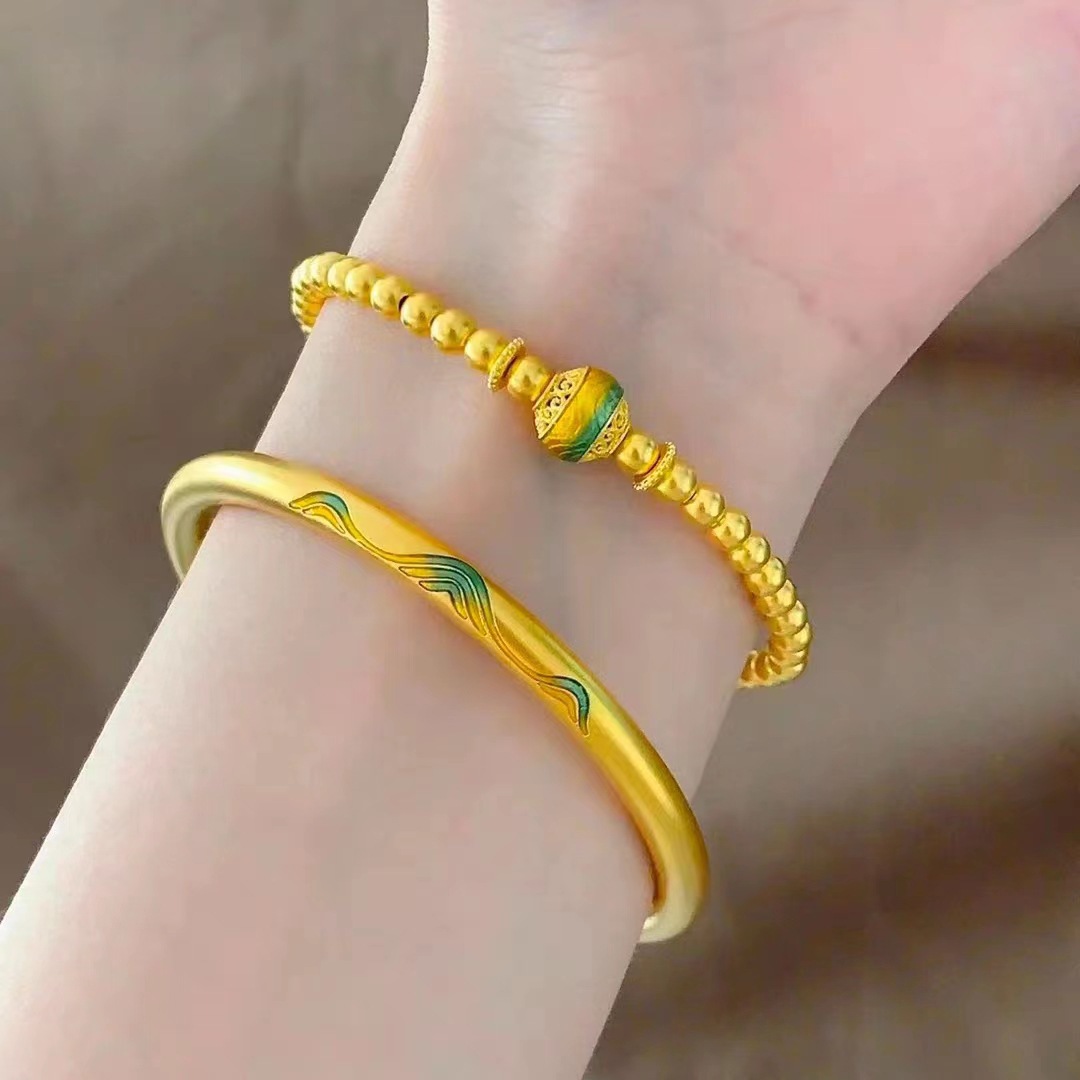 古法珐琅千里江山国潮手镯手链女气质2015