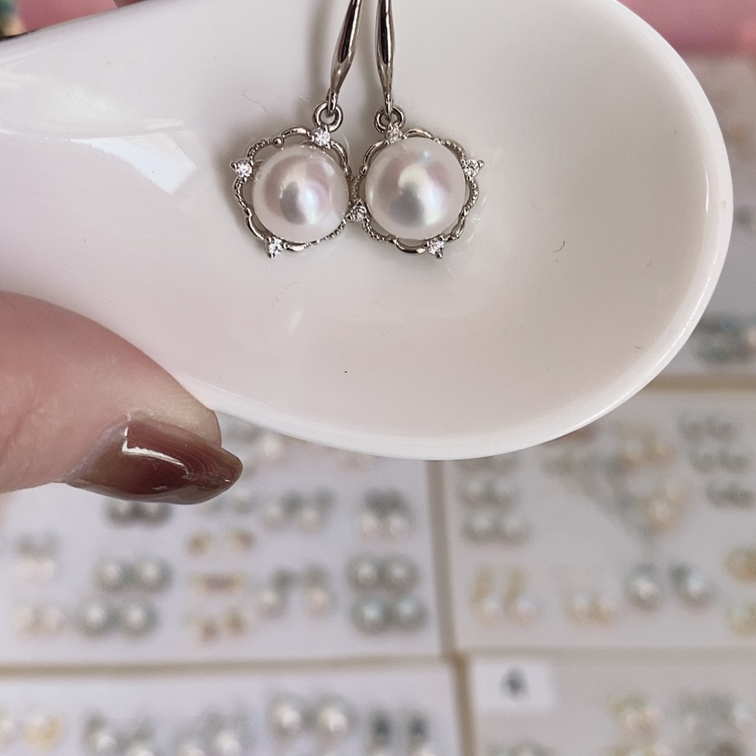 淡水珍珠耳饰合金