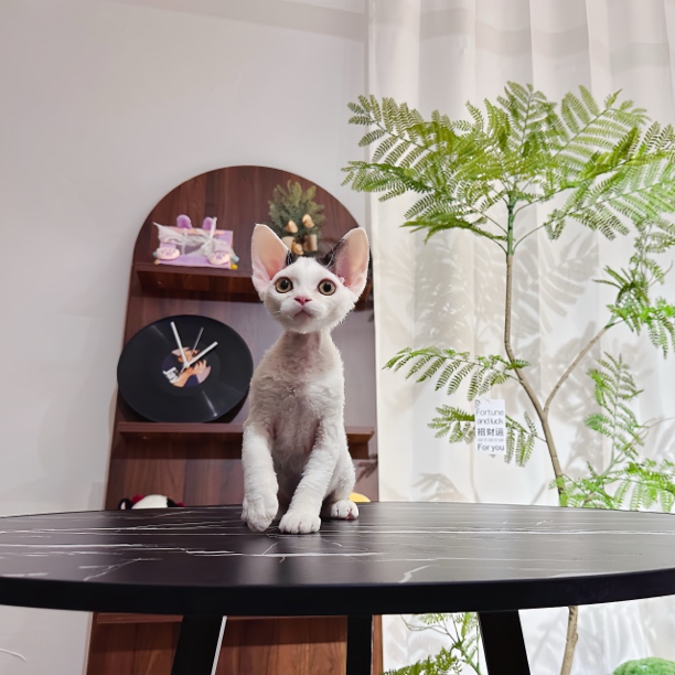 德文卷毛猫 黑白梵花 弟弟