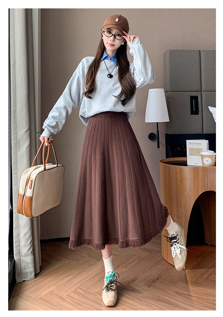 编号501-550秋冬新款针织半身裙羊毛裙大裙摆