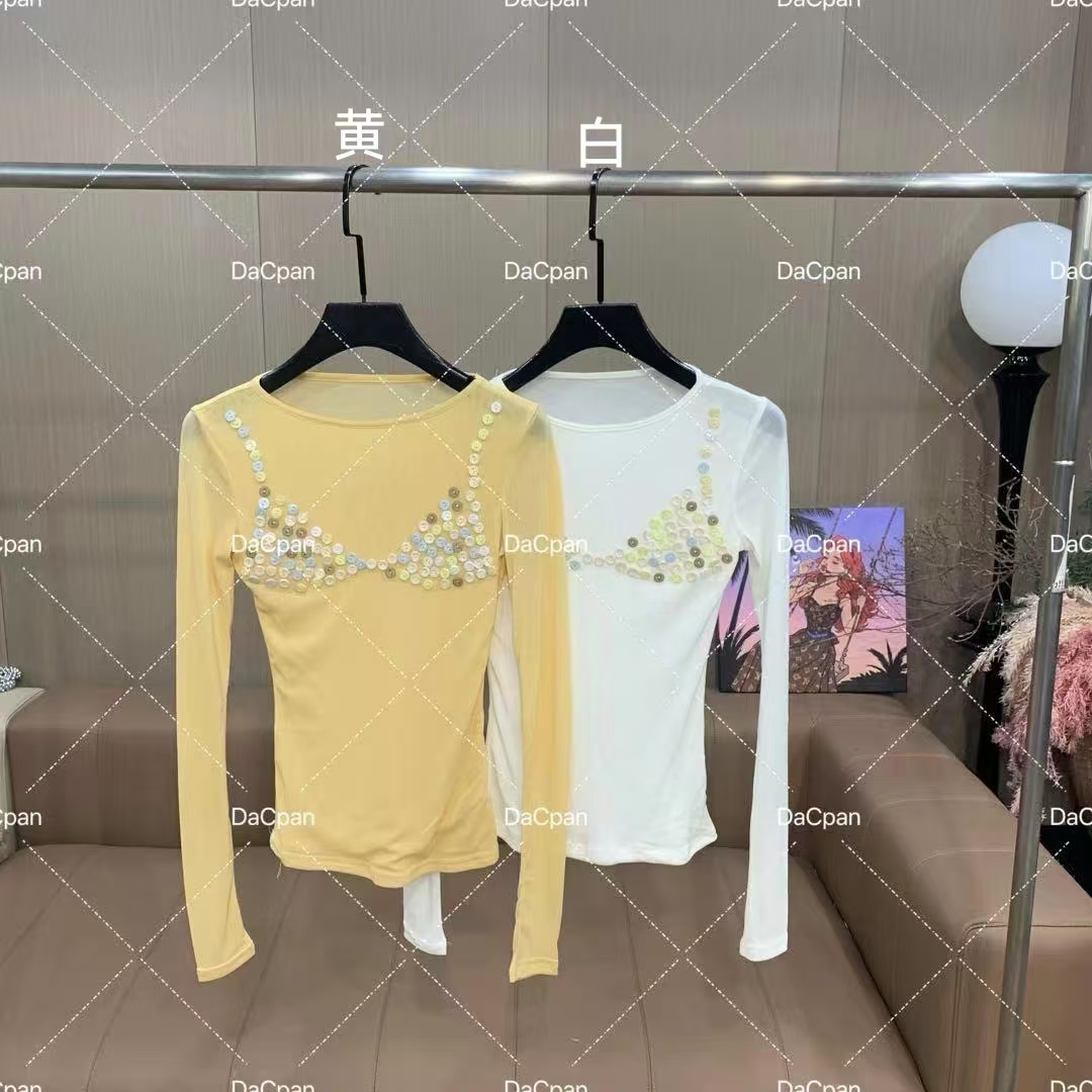 DACPAN-“扣动心弦”手工扣冰感长袖上衣 2025/盼·PP 901359