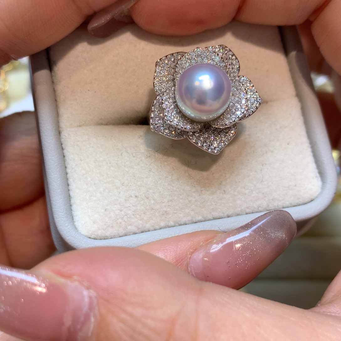 海水珍珠戒指银S925镶嵌