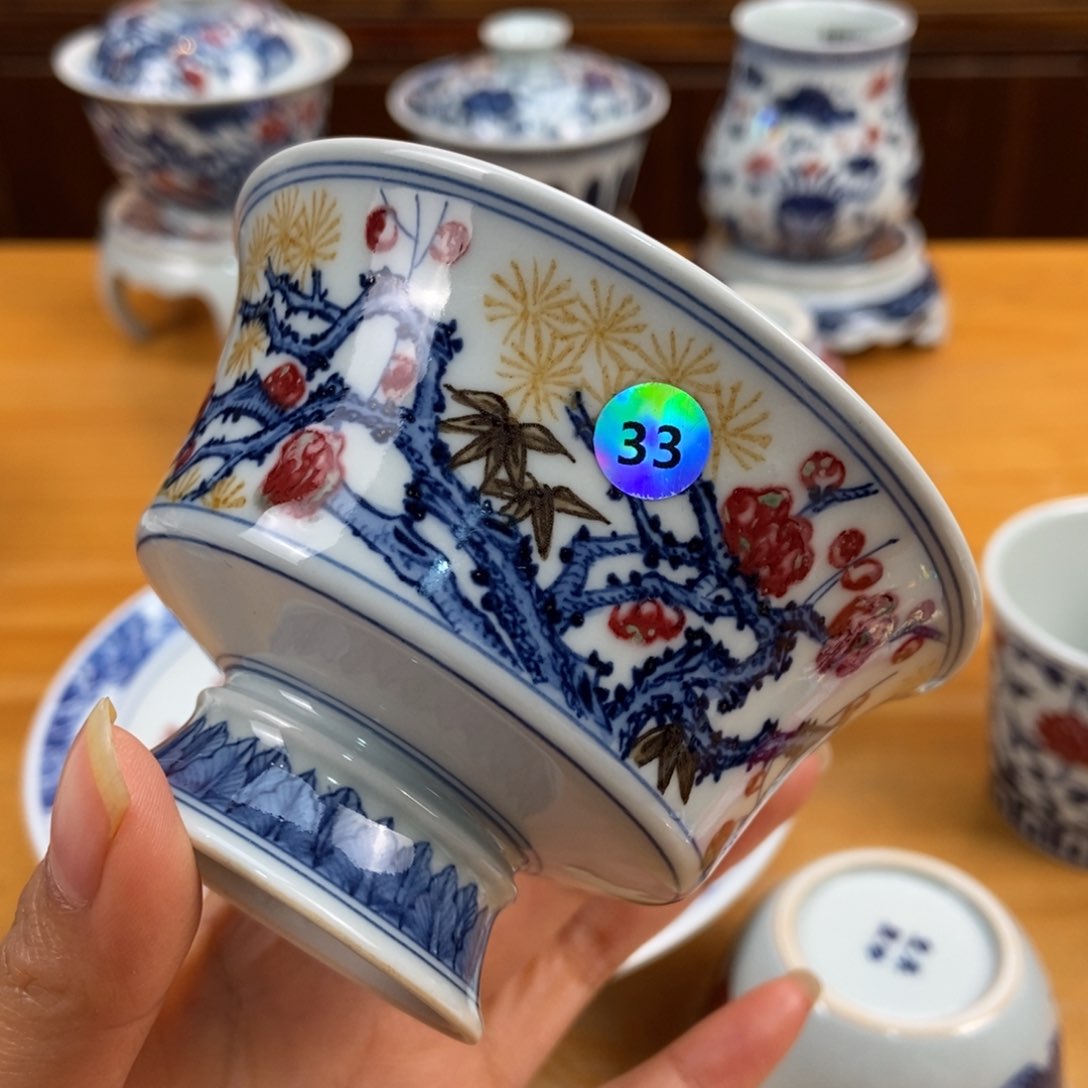 手绘现代茶具非古董