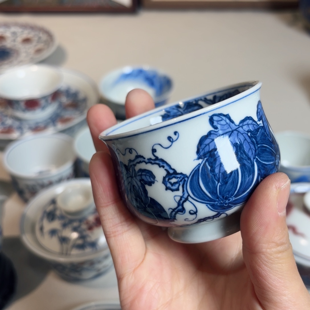 青花西瓜 内外爬墙