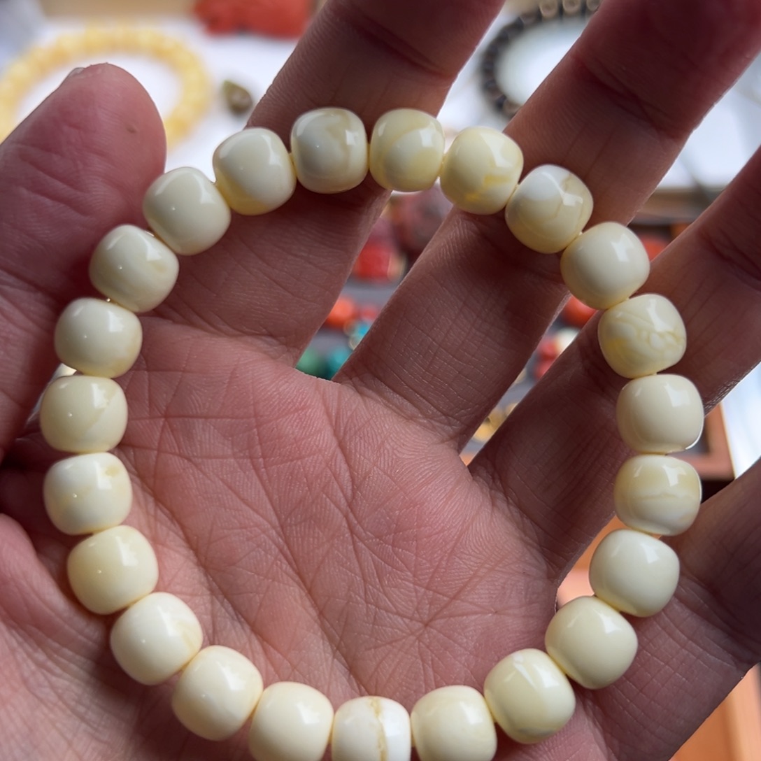 琥珀未镶嵌裸石琥珀蜜蜡精工手串